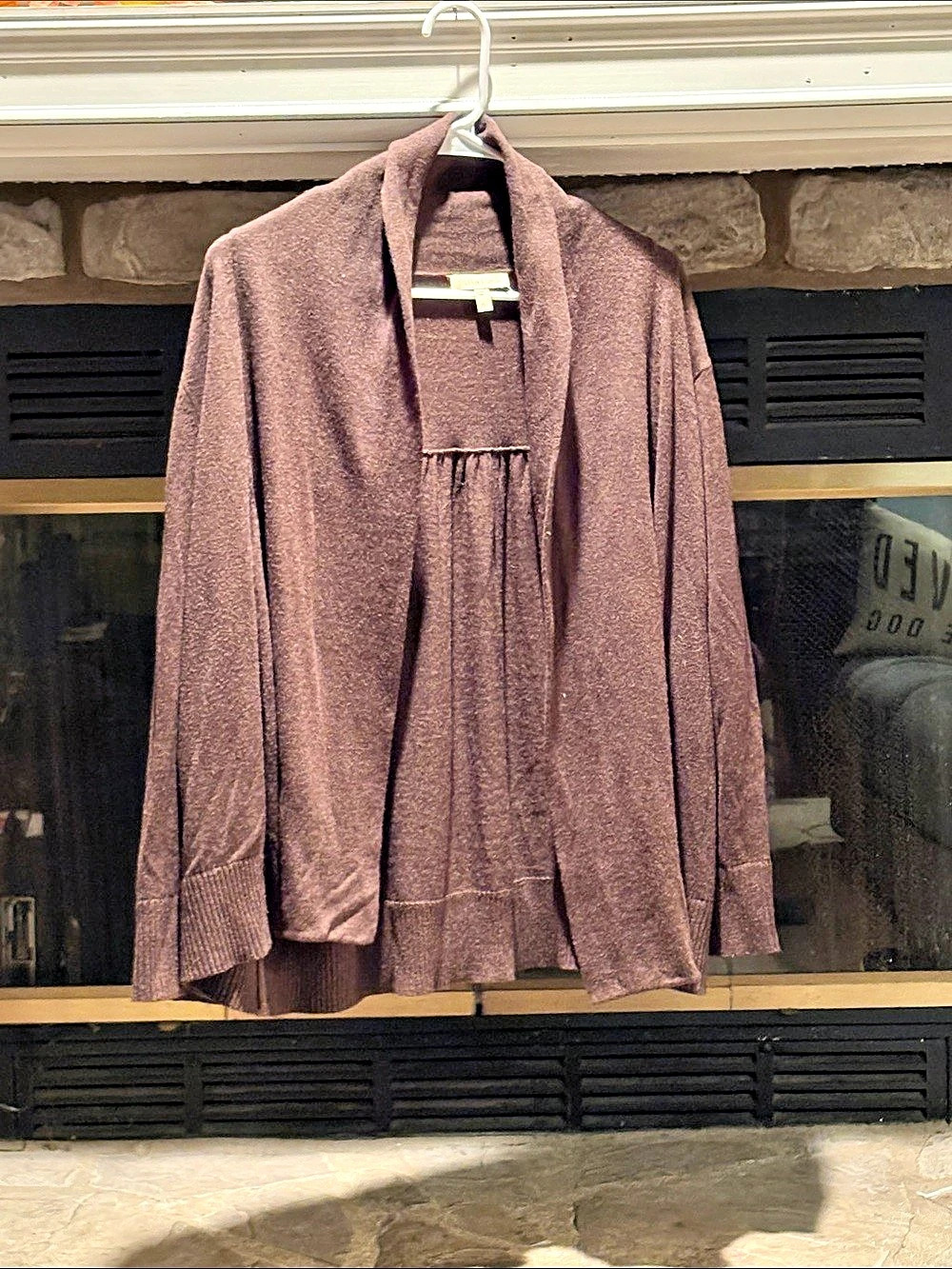 Eileen Fisher Open Front Cardigan Brown XL Like New